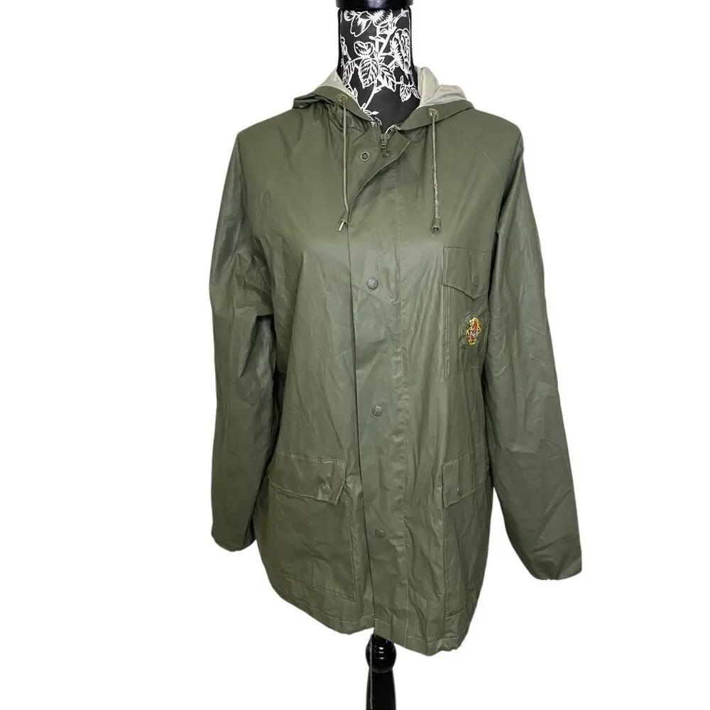 Stearns Dry Wear PVC Rain Jacket Olive Green Hooded Fishing Waterproof Coat